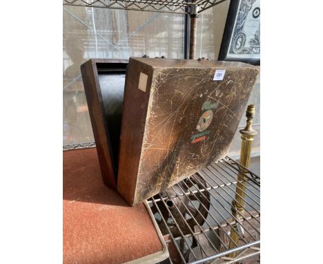 A VINTAGE WOODEN CASED ELLAMS DUPLICATOR PRINTER