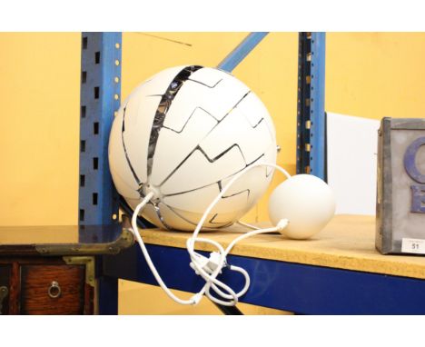 A RETRO CREAM SPHERICAL IKEA CEILING LIGHT