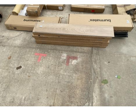 AN ASSORTMENT OF FLOORING TO INCLUDE CARPET TILE STRIPS AND WOOD EFFECT LINO