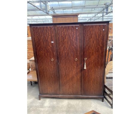 A STAG MINSTREL THREE DOOR WARDROBE, 62" WIDE