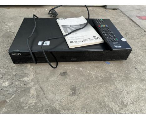 A SONY DVD RECORDER WITH REMOTE CONTROL