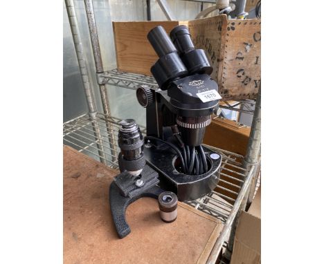 A KETZ K-101 MICROSCOPE AND A FURTHER SMALL MICROSCOPE