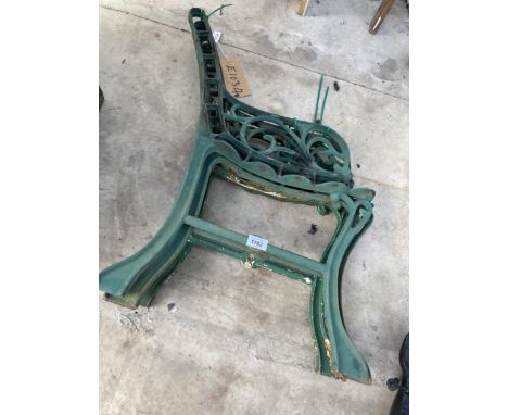 TWO PAIRS OF CAST METAL BENCH ENDS