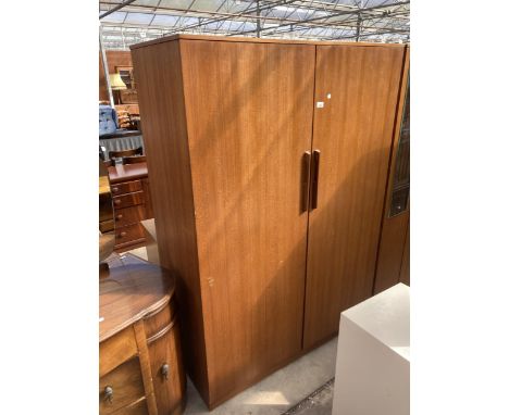 AN AVALON RETRO TEAK TWO DOOR WARDROBE, 48" WIDE