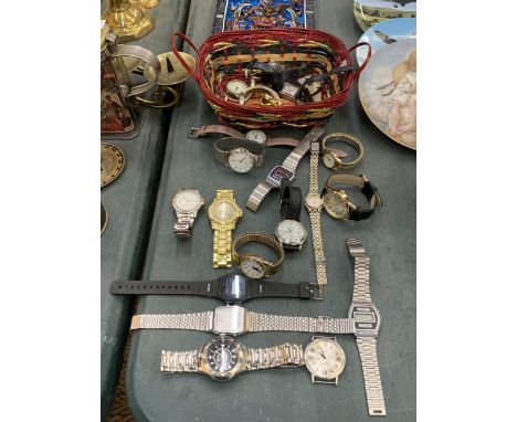 TWENTY FOUR VINTAGE WATCHES TO INCLUDE CASIO, LIMIT, SEKONDA, ETC.,