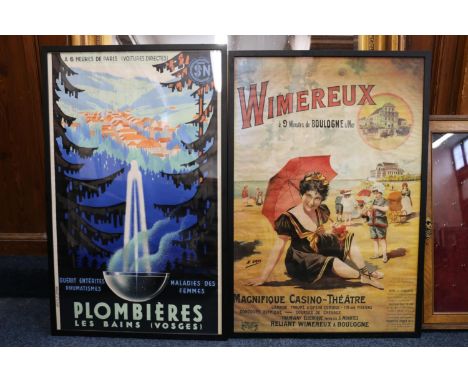 Vintage French poster 'Plombiers Les Bains Vosges', Societe Nationale Des Chemins De Fer Francais, Senechal Reims 1939, print