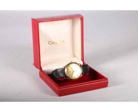 Gents 14ct gold cased Omega Seamaster manual wind wristwatch, the Swiss 17 jewel Omega movement numbered 12184302, 283 calibr