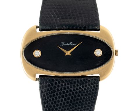 A RARE OVERSIZED 18K SOLID GOLD & DIAMOND BUECHE GIROD WRIST WATCHCIRCA 1970sMovement: 17J, manual wind, cal. 6B, signed Buec
