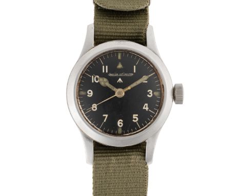 A GENTLEMAN'S STAINLESS STEEL BRITISH MILITARY JAEGER LECOULTRE MARK 11 RAF PILOTS WRIST WATCH DATED 1948 Movement: Manual wi