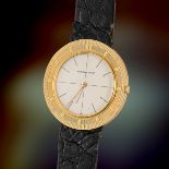 A RARE GENTLEMAN'S SIZE 18K SOLID GOLD AUDEMARS PIGUET "DISCO VOLANTE" WRIST WATCH CIRCA 1950s, REF.