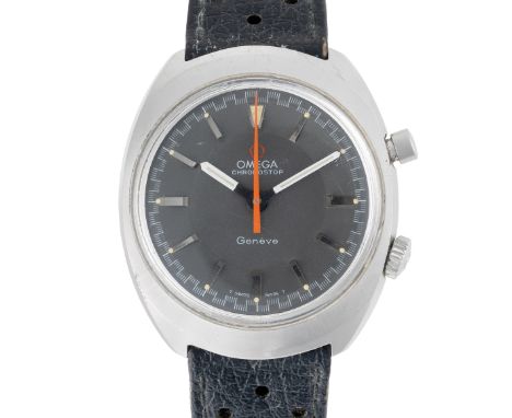A GENTLEMAN'S SIZE STAINLESS STEEL OMEGA CHRONOSTOP WRIST WATCHCIRCA 1968, REF. 145.009Movement: 17J, manual wind, cal. 865, 