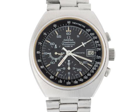 A GENTLEMAN'S SIZE STAINLESS STEEL OMEGA SPEEDMASTER MARK IV CHRONOGRAPH BRACELET WATCH CIRCA 1970s, REF. 176.009 WITH OMEGA 