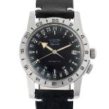 A GENTLEMAN'S SIZE STAINLESS STEEL GLYCINE AIRMAN SPECIAL AUTOMATIC PILOTS WRIST WATCH CIRCA