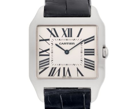 A GENTLEMAN'S SIZE 18K WHITE GOLD CARTIER SANTOS DUMONT WRIST WATCHCIRCA 2000s, REF. 2651Movement: Manual wind, signed Cartie