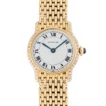 A LADY'S 18K SOLID GOLD & DIAMOND CARTIER RIVIERA BRACELET WATCH CIRCA 1980, REF. 78248 WITH CARTIER