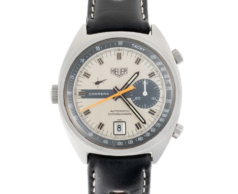 A GENTLEMAN'S SIZE STAINLESS STEEL HEUER CARRERA AUTOMATIC CHRONOGRAPH WRIST WATCH CIRCA 1972, REF. 1153 SMovement: 17J, auto