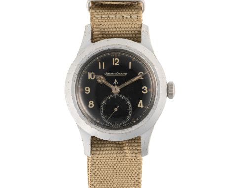 A GENTLEMAN'S BRITISH MILITARY JAEGER LECOULTRE W.W.W. WRIST WATCH DATED 1945, PART OF THE "DIRTY DOZEN" Movement: Manual win