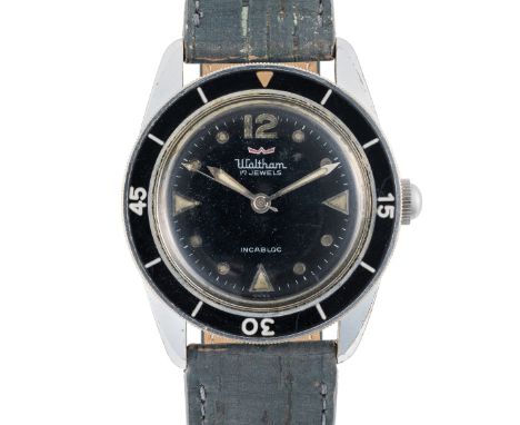 A GENTLEMAN'S SIZE WALTHAM "BATHYSCAPHE" DIVERS WRIST WATCH CIRCA 1960, PRODUCED BY BLANCPAIN FOR WALTHAM WATCH CO AND THE AM