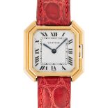 A GENTLEMAN'S SIZE 18K SOLID GOLD CARTIER PARIS CEINTURE WRIST WATCH CIRCA 1970s, REF. 78099