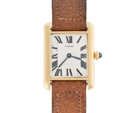 A RARE GENTLEMAN'S SIZE 18K SOLID GOLD CARTIER LONDON TANK JC WRIST WATCHCIRCA 1967, WITH REFINISHED LONDON DIALMovement: 18J