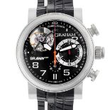 A GENTLEMAN'S SIZE STAINLESS STEEL GRAHAM TRACKMASTER TOURBILLOGRAPH TOURBILLION CHRONOGRAPH WRIST