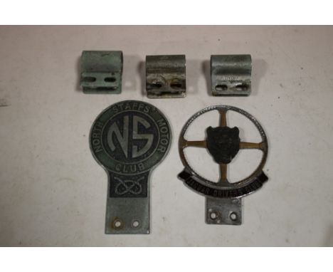 A BAG OF VINTAGE CAR BADGES 