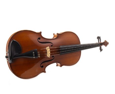 GERMAN VIOLA, two piece back, label to the interior reading 'Andrew Schroetter', model no. 702 16", the bridge stamped 'Bausc