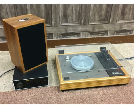 LINN SONDEK LP12 RECORD PLAYER, along with a pair of Linn Kan speakers, in walnut, a Naim Nait amplifier, speaker stands and 