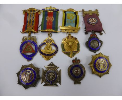 A Miscellaneous Collection of The Order of The Buffalo Society Solid Silver and Enamel Jewels, mainly King George V Lodge No.
