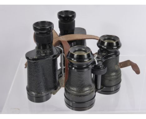 Two Vintage Binoculars, the first a Bino Prism No. 2 MKII x 6 No. 212586, the second a pair of field binoculars, uncased. (2)