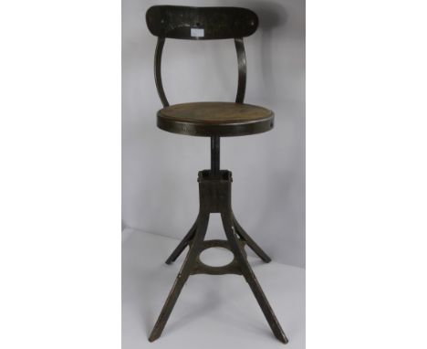 An 'Evertaught' Adjustable Artist's Studio Stool.