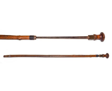 A 19th century French customs officers swordstick, blade inscribed F. Escoffier, St. Etienne 