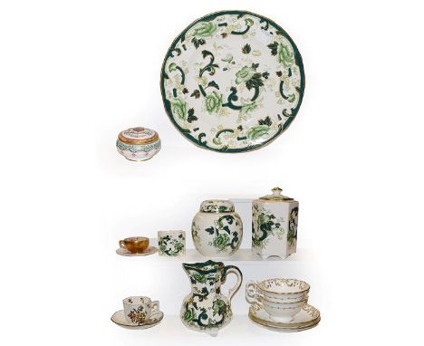 A quantity of Masons Chartreuse pattern pottery, a Royal Worcester coffee cup and saucer painted by James Stinton (a.f.) toge