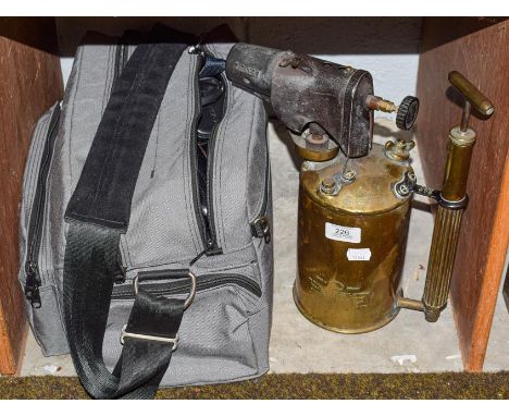 A Swedish blow torch, an original Sievert type 576, and various 35mm, and compact, cameras and accessories including Canon, C
