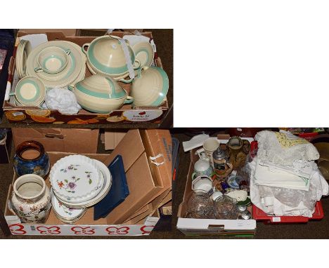 A selection of ceramics, Doulton Vase, Wedgwood Mulberry Hall plate box, Susie Cooper part dinner service, Royal Worcester pa