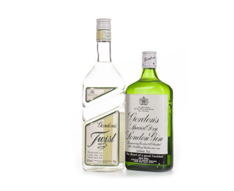 GORDON'S SPECIAL DRY GIN London Gin 75cl, 40% volume. GORDON'S TWIST Gin Liqueur 70cl, 28% volume. Two bottles.