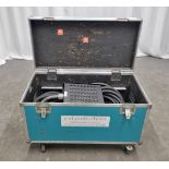 40 send 8 return XLR stagebox with attached multicore cable in flight case on wheels