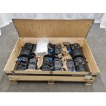 6x 400W HTI floods with 3x spare lamps - 16A plugs & hook clamps