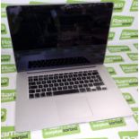 Apple MacBook Pro A1398 - 15 inch, Intel Core i7 Quad Core 2.2 GHz - Serial No. C02NC0ZXG3QC
