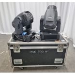 2x Martin Mac 700 wash lights with flight case - L 1200 x W 590 x H 740mm