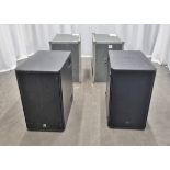 2x Logic LS300 15 inch subwoofer speakers in flight case - damage to 1 case