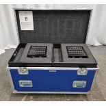 2x 16 input and output XLR stageboxes with multicore loom and mains cable in flight case on wheels