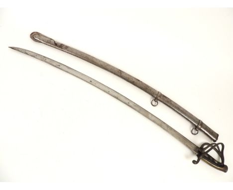 CATALOGUE AMENDMENT: This sword is an Indian made reproduction of a French Cuirassier's sword, curved 87cm single edged blade