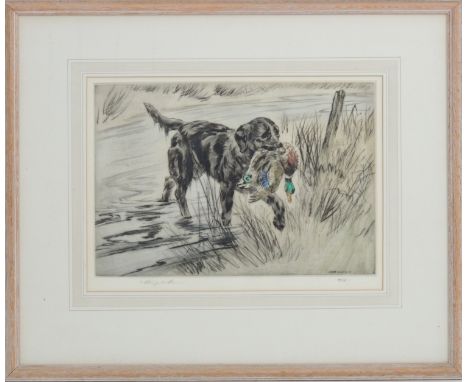 Henry Wilkinson (1920-2011), Four signed limited edition hand coloured  drypoint etchings 'Flushing quarry', 'Quarry retrieve
