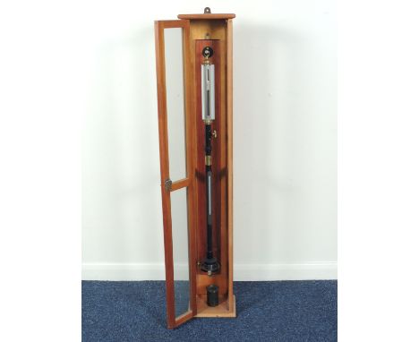 Darton &amp; Co., Watford, marine barometer, late 20th Century, presented in a glazed wooden case, height 127cm (Please note 