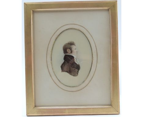 Attributed to Henry Corbould (c. 1770-1840), Portrait miniature of a gentleman, watercolour on paper, signed, 13.5cm x 10cm (