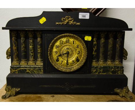 BLACK + GOLD MANTLE CLOCK