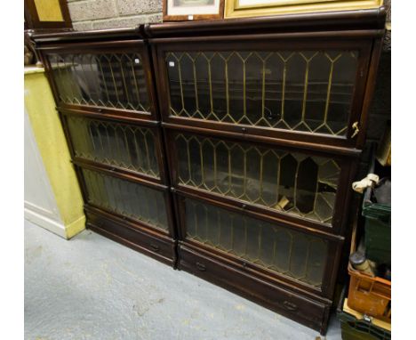 PAIR OF GLOBE LEADED DOOR BOOKCASES (AF)