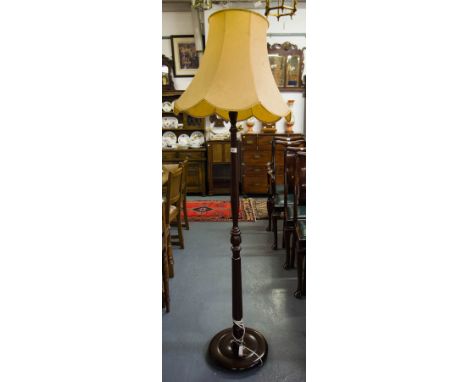 MAHOGANY STANDARD LAMP + SHADE