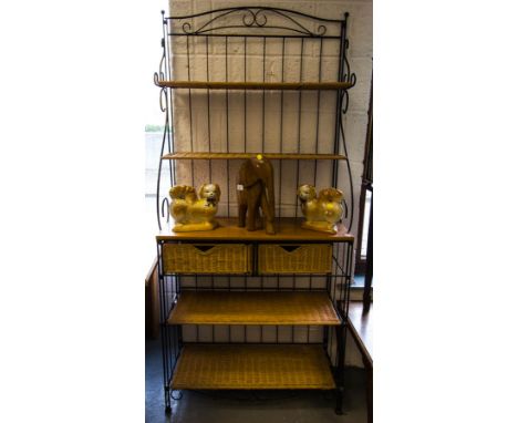 WICKER & METAL SHELF